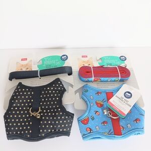 Whisker City Bundle Of 2 Kitten Harness Vest & Leash Combo NWT